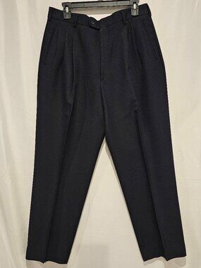 Vintage J. Vital Men's Blue Dress Pants Size 35 Pleated Classic Career Slacks